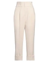 Peserico Easy Woman Pants Beige Size 12 Polyester, Viscose, Cotton, Elastane In Beige