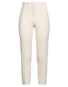 Peserico Easy Woman Pants Beige Size 4 Polyester, Viscose, Cotton, Elastane In White
