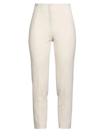 Peserico Easy Woman Pants Beige Size 4 Polyester, Viscose, Cotton, Elastane In White