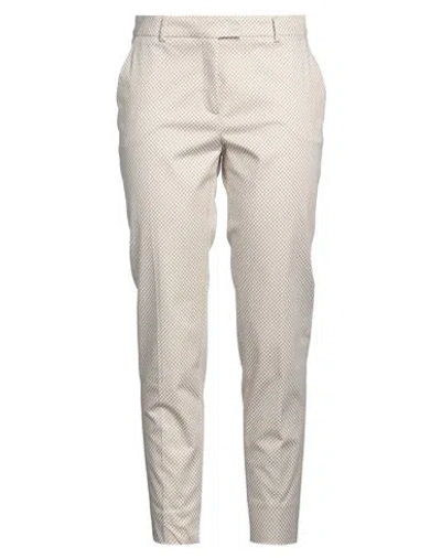 Peserico Easy Woman Pants Beige Size 6 Cotton, Elastane In Brown
