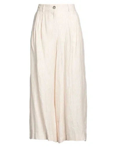 Peserico Easy Woman Pants Beige Size 6 Linen In Neutral