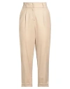 Peserico Easy Woman Pants Beige Size 6 Virgin Wool In Nude