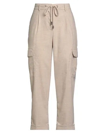 Peserico Easy Woman Pants Beige Size 6 Wool, Polyester, Rayon, Nylon, Elastane In Brown