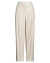 Peserico Easy Woman Pants Beige Size 6 Wool, Viscose, Polyamide, Polyester, Elastane In Neutral