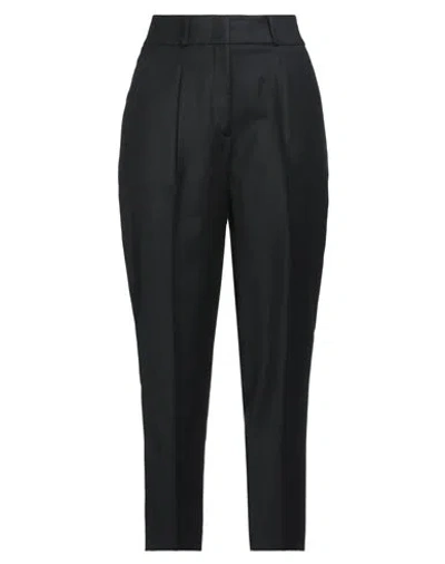 Peserico Easy Woman Pants Black Size 10 Virgin Wool, Elastane In Black