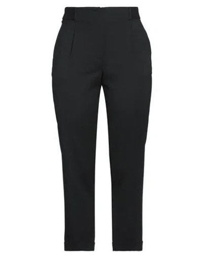 Peserico Easy Woman Pants Black Size 14 Wool, Polyester, Elastane, Cashmere, Merino Wool In Black