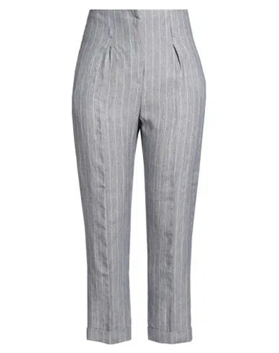 Peserico Easy Woman Pants Blue Size 10 Linen