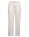 Peserico Easy Peserico Woman Pants Off White Size 6 Polyester, Cotton, Merino Wool, Cashmere In Pink
