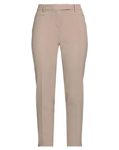 Peserico Easy Woman Pants Camel Size 10 Polyester, Viscose, Cotton, Elastane In Beige