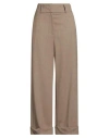 Peserico Easy Woman Pants Camel Size 12 Wool, Polyester, Elastane In Brown