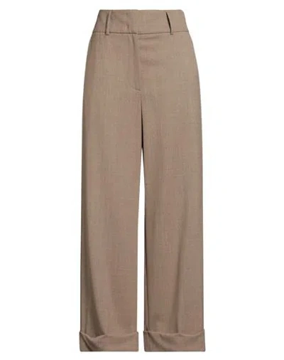 Peserico Easy Woman Pants Camel Size 12 Wool, Polyester, Elastane In Brown