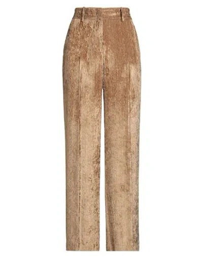 Peserico Easy Woman Pants Camel Size 6 Viscose In Brown