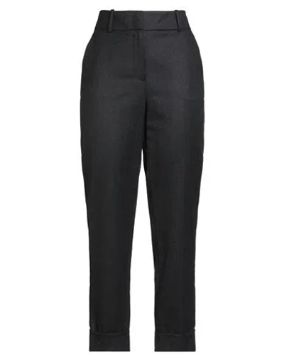 Peserico Easy Woman Pants Charcoal Size 6 Virgin Wool In Black