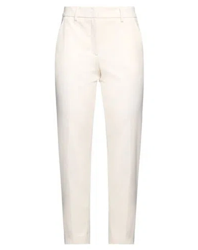 Peserico Easy Woman Pants Cream Size 10 Polyester, Virgin Wool, Elastane