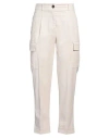 Peserico Easy Woman Pants Cream Size 6 Cotton, Tencel, Silk, Elastane In White