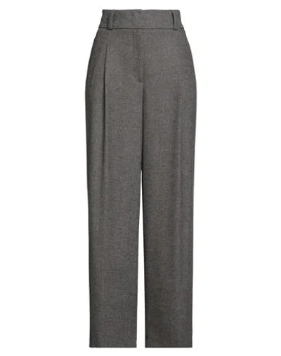 Peserico Easy Woman Pants Dark Brown Size 8 Wool, Polyester, Viscose, Polyamide, Elastane In Gray