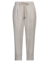Peserico Easy Woman Pants Taupe Size 10 Virgin Wool, Polyester, Polyamide, Elastane, Merino Wool In Grey