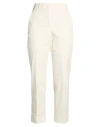 Peserico Easy Woman Pants Ivory Size 6 Cotton, Elastane In White