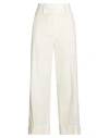 Peserico Easy Woman Pants Ivory Size 6 Cotton, Rayon, Elastane In White