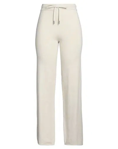 Peserico Easy Woman Pants Ivory Size 6 Cotton In White