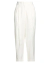 Peserico Easy Woman Pants Ivory Size 6 Linen, Cotton, Viscose In White