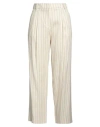 Peserico Easy Woman Pants Beige Size 6 Viscose, Acetate, Linen In White