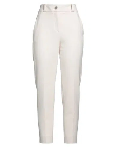 PESERICO PESERICO EASY WOMAN PANTS IVORY SIZE 6 POLYESTER, VISCOSE, COTTON, ELASTANE