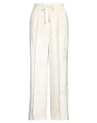 Peserico Easy Woman Pants Ivory Size 6 Viscose, Alpaca Wool, Polyamide, Virgin Wool In White