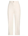 Peserico Easy Woman Pants Ivory Size 12 Cotton, Lyocell, Elastane In White