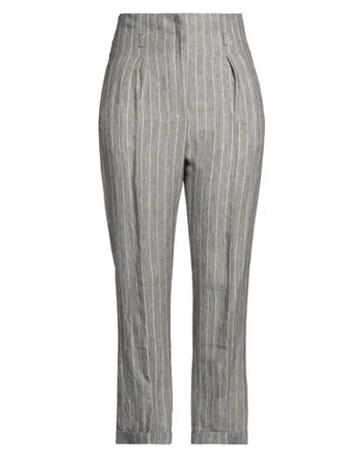 Peserico Easy Woman Pants Khaki Size 12 Linen In Beige