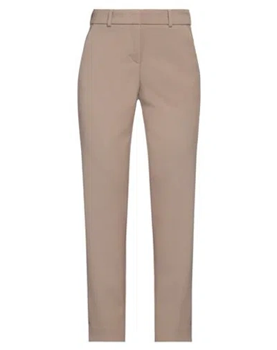 Peserico Easy Woman Pants Khaki Size 12 Polyester, Viscose, Cotton, Elastane In Beige