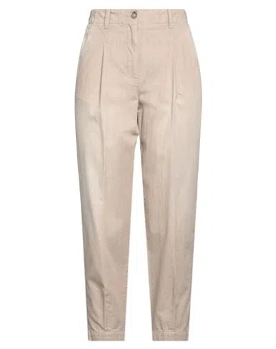 Peserico Easy Woman Pants Khaki Size 6 Cotton In Beige