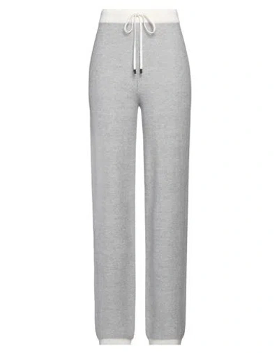 Peserico Easy Woman Pants Light Grey Size 10 Merino Wool, Cashmere