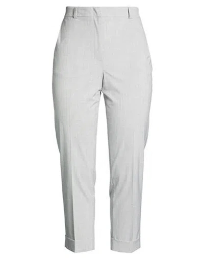 Peserico Easy Woman Pants Light Grey Size 12 Polyester, Viscose, Elastane In White