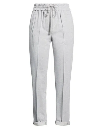 Peserico Easy Woman Pants Light Grey Size 8 Cotton In Gray