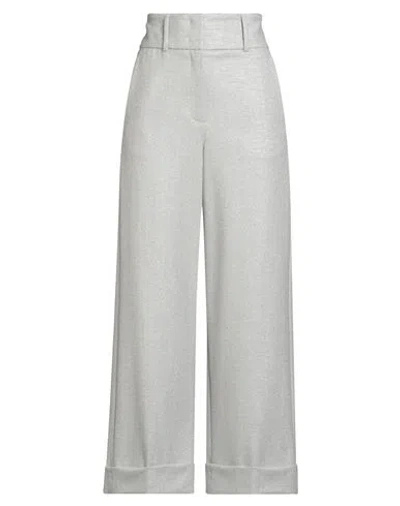 Peserico Easy Woman Pants Light Grey Size 8 Virgin Wool, Viscose, Polyamide, Elastane In Gray