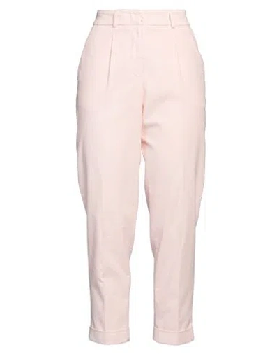 Peserico Easy Woman Pants Light Pink Size 6 Cotton, Elastane