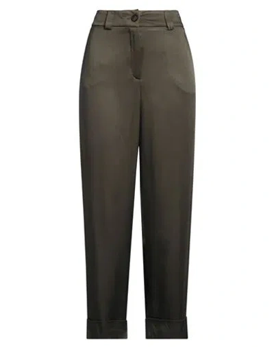Peserico Easy Woman Pants Military Green Size 6 Acetate, Viscose