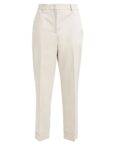 Peserico Easy Woman Pants Off White Size 12 Cotton, Elastane