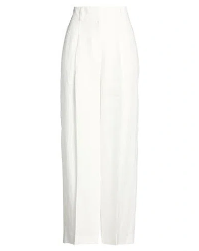 Peserico Easy Woman Pants Off White Size 8 Linen