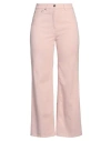Peserico Easy Woman Pants Pink Size 12 Cotton, Viscose, Elastane
