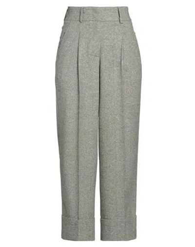 Peserico Easy Woman Pants Sage Green Size 8 Wool, Polyester, Polyamide, Silk, Elastane