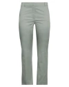 Peserico Easy Woman Pants Sage Green Size 12 Cotton, Elastane In Sage Green