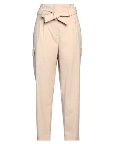 Peserico Easy Woman Pants Sand Size 10 Polyester, Viscose, Elastane In Neutral