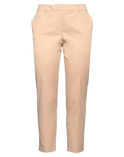 Peserico Easy Woman Pants Sand Size 14 Cotton, Elastane