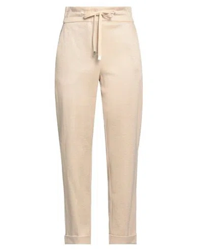 Peserico Easy Woman Pants Sand Size 6 Cotton, Linen, Polyamide In Beige