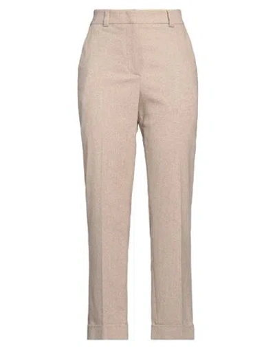 Peserico Easy Woman Pants Sand Size 6 Wool, Polyester, Polyamide, Silk, Elastane In Beige
