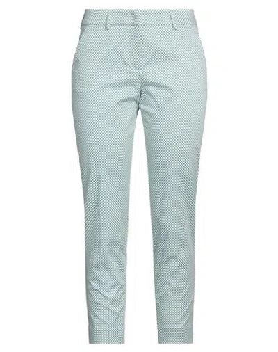 Peserico Easy Woman Pants Turquoise Size 6 Cotton, Elastane In Blue