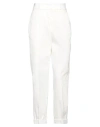 Peserico Easy Woman Pants White Size 6 Cotton, Tencel, Silk, Elastane