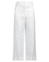 Peserico Easy Woman Pants White Size 10 Linen, Viscose, Elastane In White
